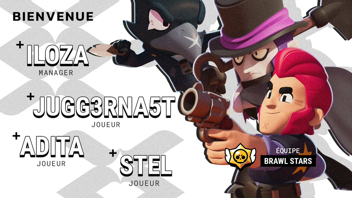 aelyagg's tweet image. Qui dit nouvelle année, dit nouveau projet !

Souhaitons la bienvenue à notre toute nouvelle équipe Brawl Stars 2022.

👨‍💼 Manager :
@iLozaBs 

👥 Joueurs :
@Jugg_BS 
@Adita_BS 
@stel_bs