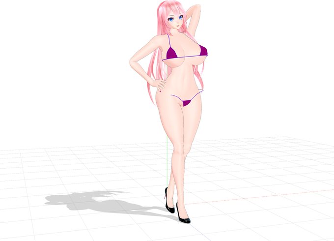 今日はルカさん改変してた。水着にウェイト転送してないから、まだこの有様w 