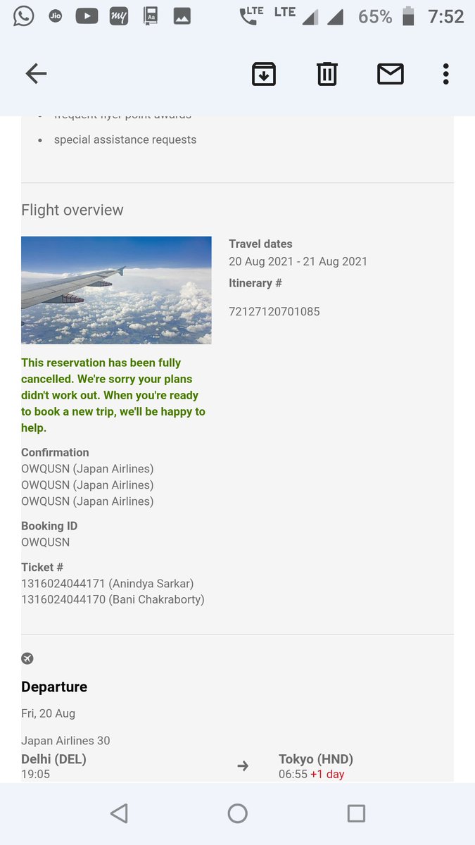 ani_itsme's tweet photo. @Expedia @ExpediaIN @ExpediaAsia @ExpediaHelp @JALairlines @JAL_Official_jp 
It's been more than 4 months I didn't get the refund, even the booking was cancelled successfully and got confirmation of refund within 4-6 weeks. Not sure which side it is stuck with. https://t.co/qp1c2Q6LQw