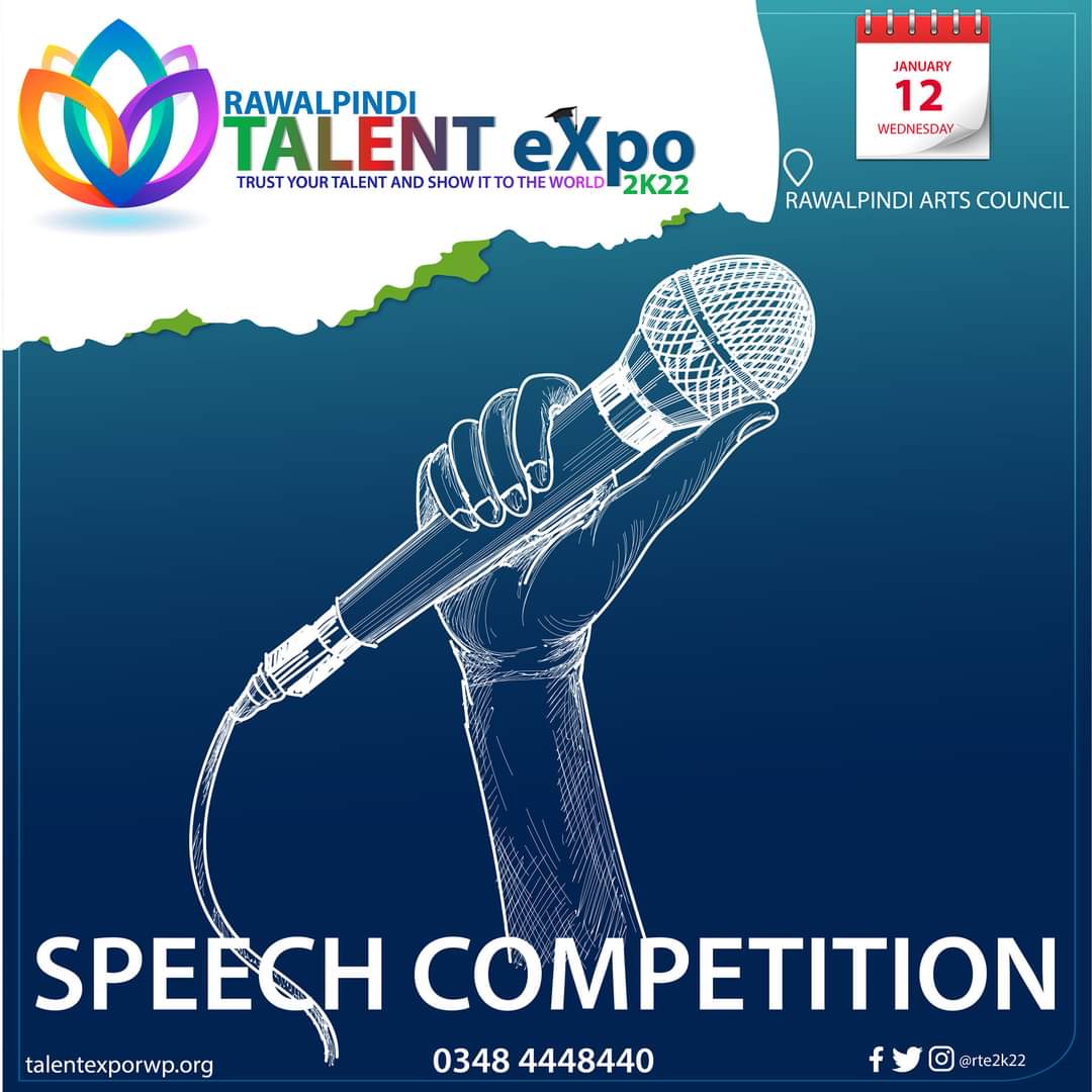 haadi_shakeel's tweet photo. SPEECH COMPETETION:

ہم بدلیں گے۔۔۔بدلے گا پاکستان                                   :Topic
Speech time: 5 minutes. Time must not exceed. Speech must be in Urdu. Shield for the winner. Certificate for every participant.

@rte2k22 
#RawalpindiTalentExpo https://t.co/caODG4j24g