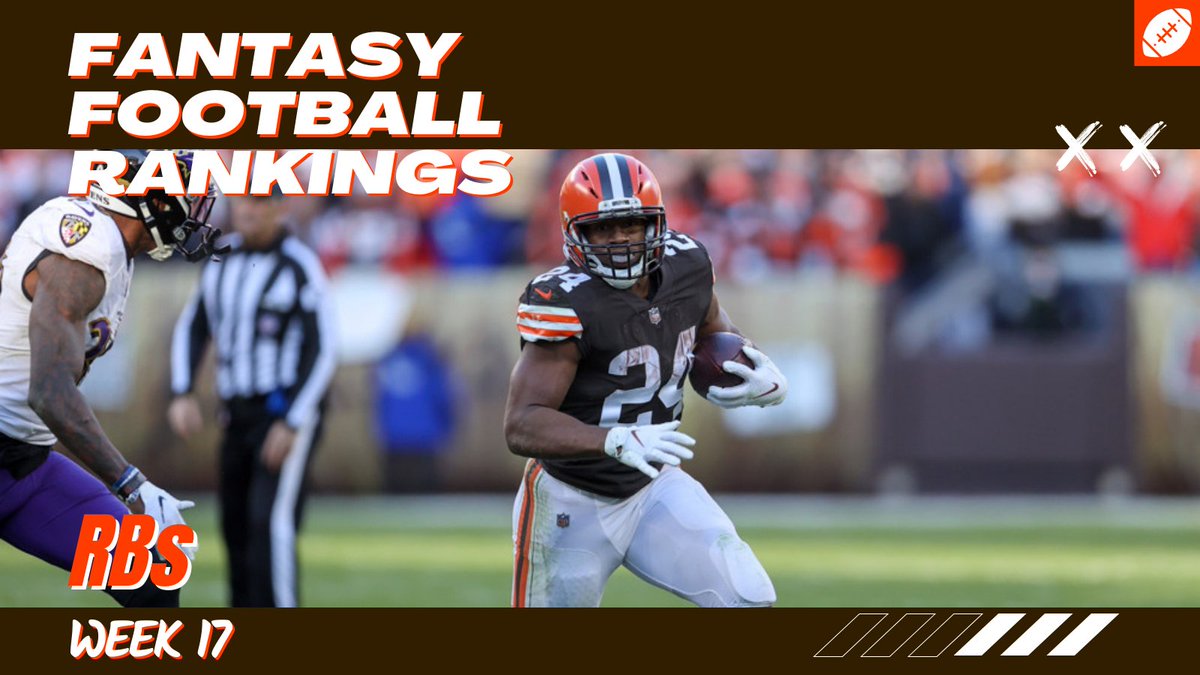 YouRulz1's tweet photo. The Browns would prefer to run as the primary focus of their offense, so Nick Chubb should also see a healthy workload in this game. You can find our complete Week 17 Running Back rankings here:  https://t.co/ZNn95xGNtg

#fantasyfootballadvice #NFL #fantasyfootball #yourulz https://t.co/YbzS386iFQ