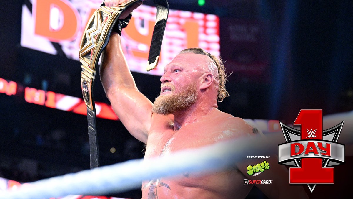 WWE's tweet photo. 😱 @BrockLesnar won a #Fatal5Way to become your NEWWW #WWEChampion at #WWEDay1 

FULL RESULTS: https://t.co/jQ0oM6fXff https://t.co/XrjryaBIX9