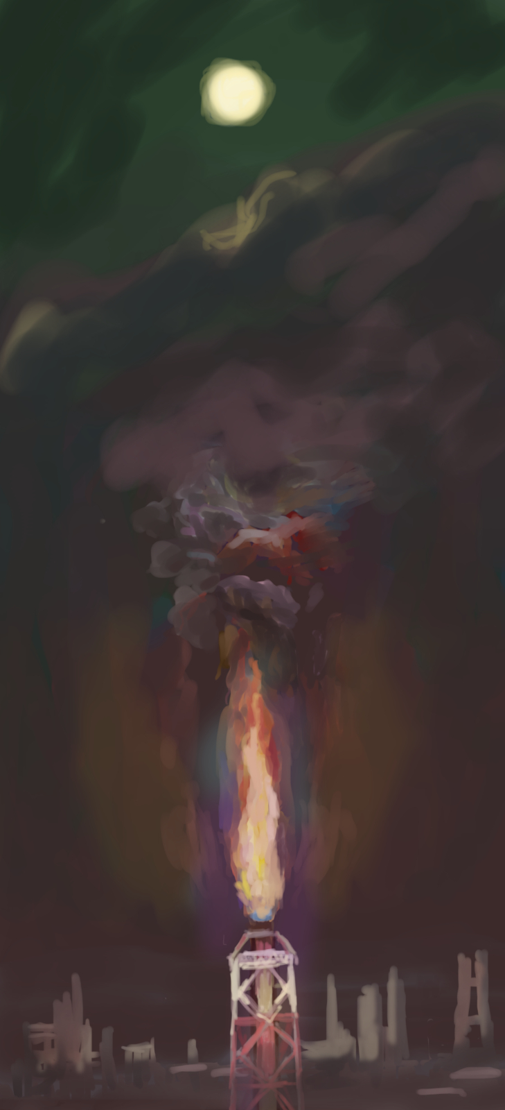 Machigaeta 冬の創作クラスタフォロー祭り 絵描きさんと繋がりたい イラスト好きな人と繋がりたい みんなで楽しむtwitter展覧会 Illustration 高島野十郎 コンビナート フレアスタック 加筆 T Co Pvfqorwq3x Twitter