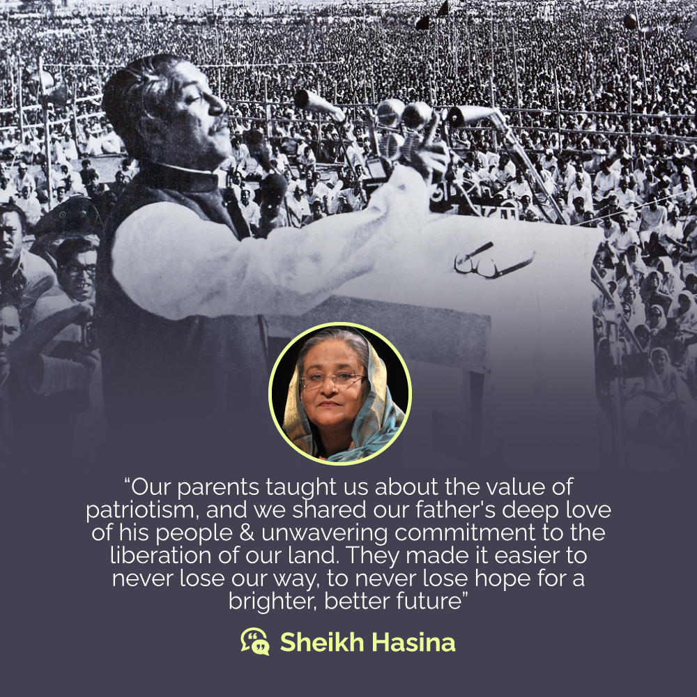 SKHasinaFans's tweet photo. "Our parents taught us about the value of patriotism, and we shared our father's deep love for his people &amp; our land. They made it easier to never lose our way, to never lose hope for a brighter, better future."
-PM #SheikhHasina writes in @mitpress
👉 https://t.co/02zadyxVoS https://t.co/TZPOeiW5WW