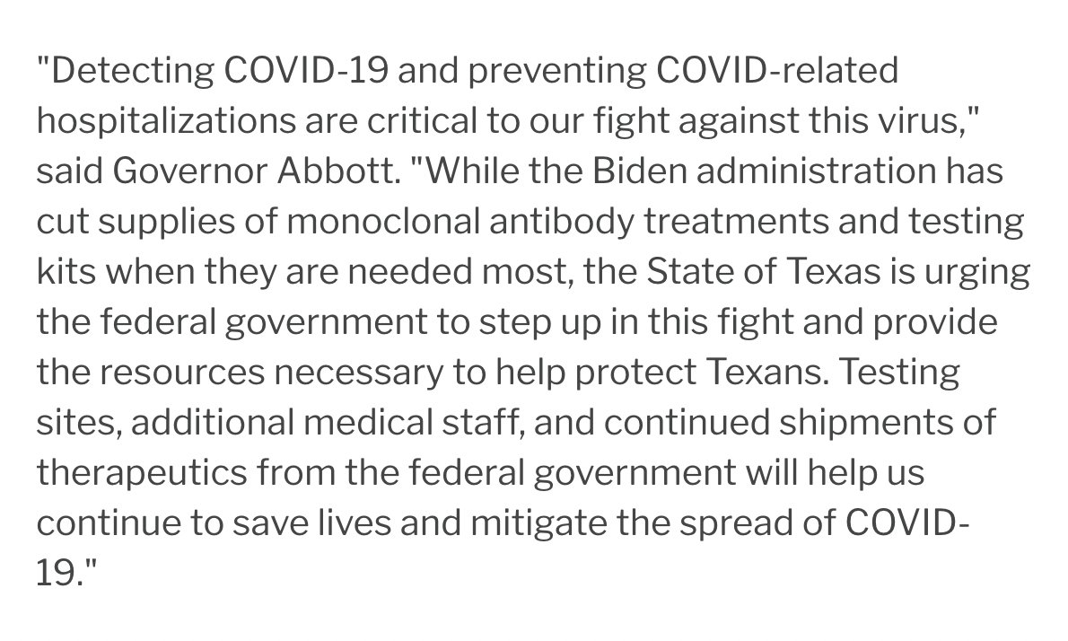 markmobility's tweet photo. Can you believe these GOP hypocrites? @GregAbbott_TX fights vaccines and mask mandates and is demanding Biden help with testing because of rising cases/positivity? What a moron. https://t.co/wpBF29dkat