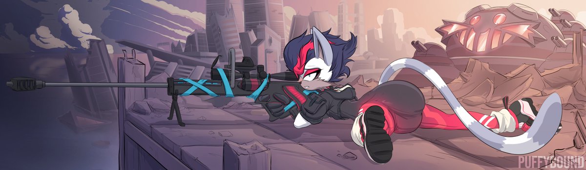 PuffyBound's tweet photo. Being a sniper isn't an easy job. You often have to lay in position for hours on end and there's no access to restroom breaks in this line of work.

Thank you also for the massive support everyone! ❤️ https://t.co/QzjtAcjfZT