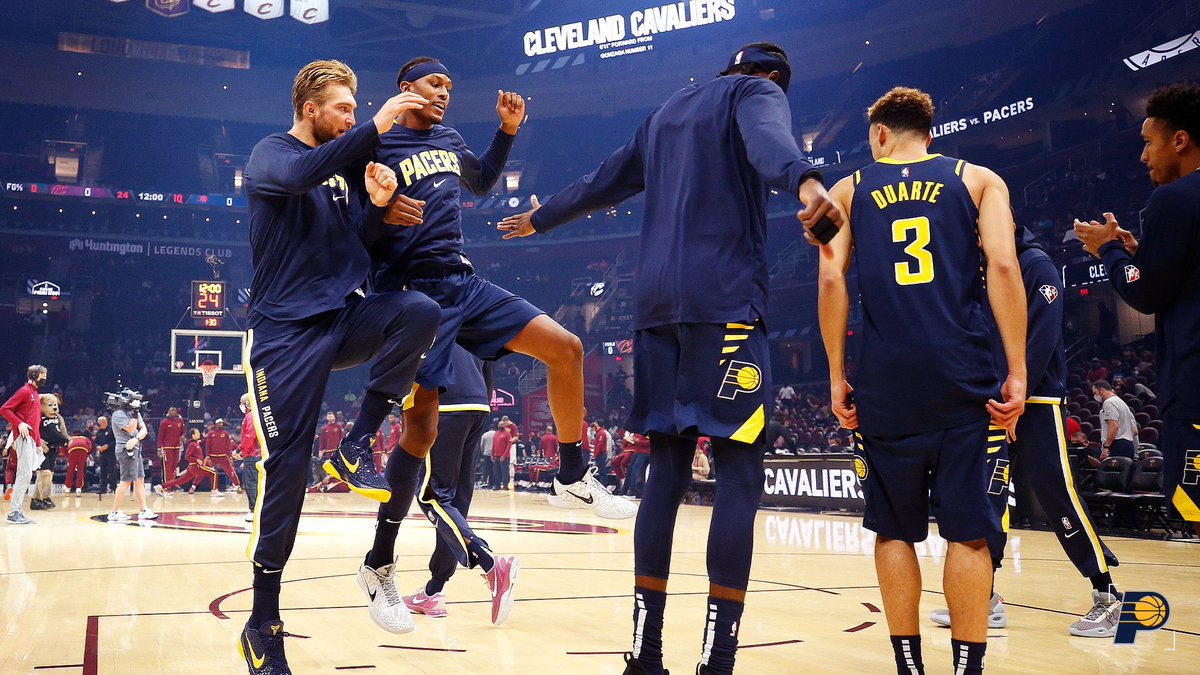 pacers_brasil's tweet photo. HOJE TEM PACERS! 🔥🏀
🏀 @ Cleveland Cavaliers
⏰ 20:00 BRT
📺 NBA League Pass
🏟 Rocket Mortgage Fieldhouse - Cleveland, OH
5️⃣ LeVert, Washington, Holiday, Sabonis e Turner
🤕 Warren, McConnell, Brogdon, Lamb, Duarte, Martin e Jackson estão fora
#GoPacers #GoldBlooded #Game37 https://t.co/XTMneJm9oy