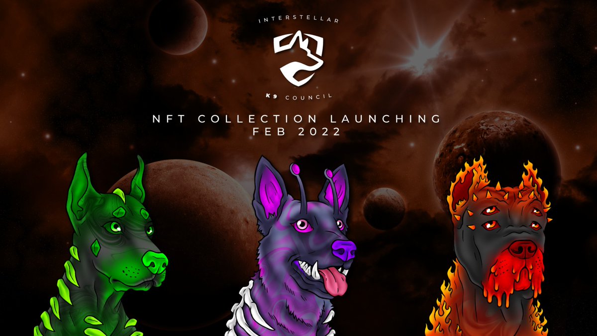 InterstellarK9's tweet photo. WE ARE THE INTERSTELLAR K9 COUNCIL 🚀  

3 SPECIES
10,000 STRONG
SENT TO PROTECT HUMANITY

(As well as to help dogs in real life!)

A new #NFT on the #ETH #blockchain. If you love #art, #stories, and most importantly helping #dogs - you've come to the right place. https://t.co/RlRRRxIfJz