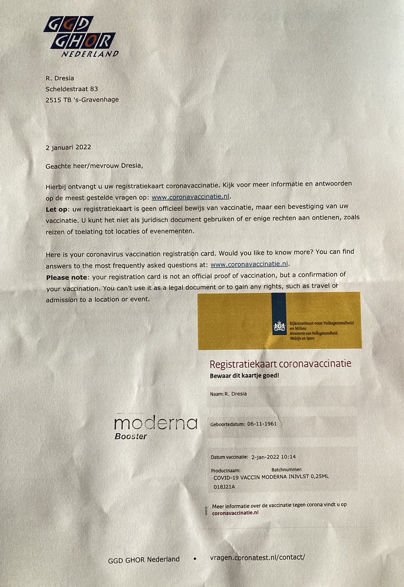 BINGO!
Prik mij maar lek! #blij #Covid_19 
Voor mijzelf en mijn medemens !
Je moet niet bang zijn voor de prik met inhoud maar BANG ZIJN VOOR HET VIRUS !