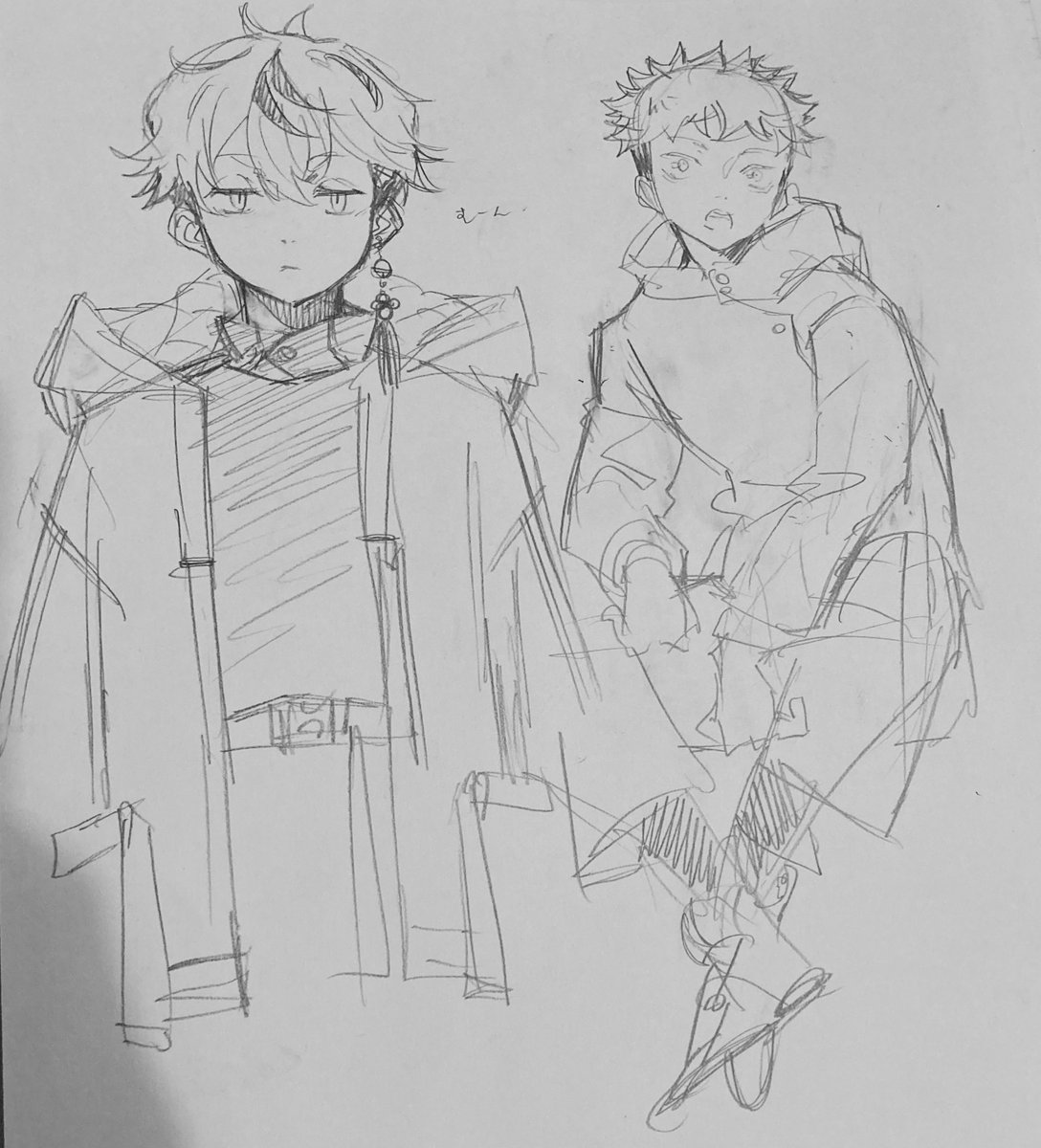 久々に虎杖描いた左はオリキャラです 