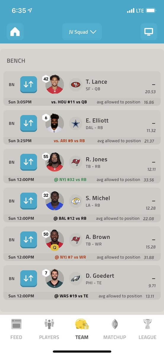 jvyhlidal's tweet photo. @JoePisapia17 @FFHitman @jasonmoore @andyholloway @TheFFBallers @FantasyPros @adamrank  is this lineup correct?? .5ppr in the championship game.  Thanks! https://t.co/3BKStUsrkM