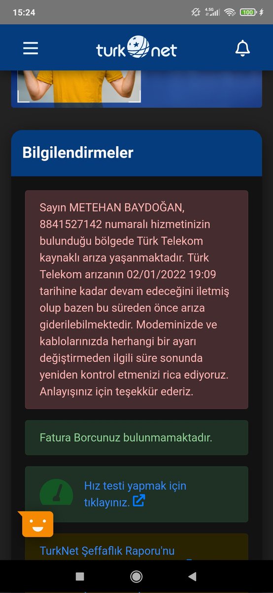 Metehan_B's tweet photo. @TurkNetDestek @TurkNet şu mesajı 6 gündür alıyorum.3-4 saat oteleyerek bekletiyorsunuz.Yarin ilk işim aboneligimi iptal ettirmek olacak. https://t.co/XHPFZT8sPi