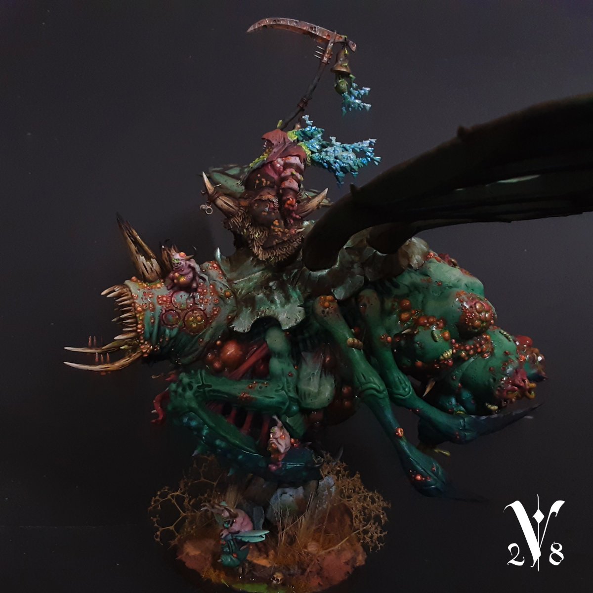 virulent28's tweet photo. - Lord of affliction -

This is the most work I've done on a miniature, about 3 weeks of work sculpting and painting about 4-5 hours every day.

#paintingwarhammer #warhammercommunity #ageofsigmar #aos #aos28 #chaos #nurgle #lordofaffliction #greenstuff #conversion #maggotkin https://t.co/gkWH1SmZ52