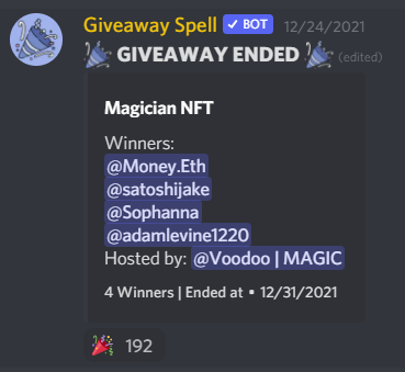 SocietyMagicNFT's tweet photo. Congratz to the🧙‍♂️Magician NFT winners!🥳
Total number of Magician NFT Giveaways became 17!!! 🎁

#NFTs #NFT #NFTGiveaway #nftcollector #NFTCommunity #NFTdrop #NFTartist #NFTart #NFTcollection #NFTshilling #NFTshills #NFTgiveaways #MagicSocietyNFT https://t.co/bp7HQeN3dG