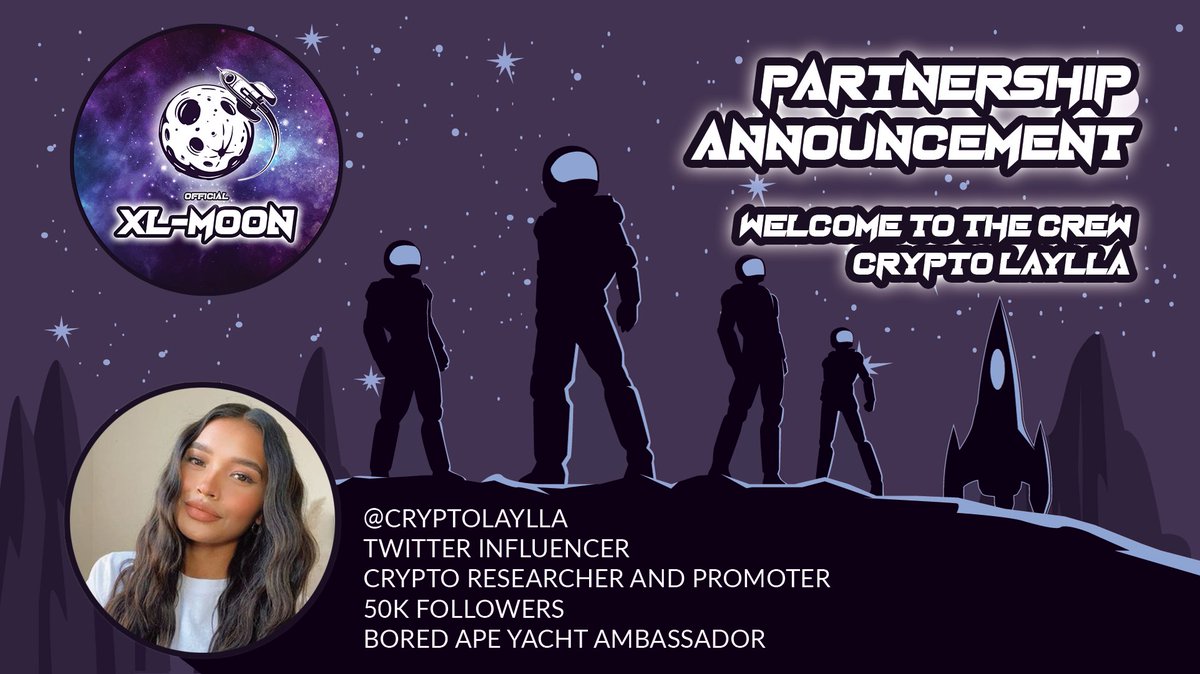We are excited to announce that we've partnered with the amazing <a href="/cryptolaylla/">Laylla.eth 💎</a> 😍
Laylla is someone we wanted to partner with for a long time as she is everything XL-MOON represents. This is huge news and a statement of what we are here to deliver! 🚀
#xlmoon #crypto #bsc #gem