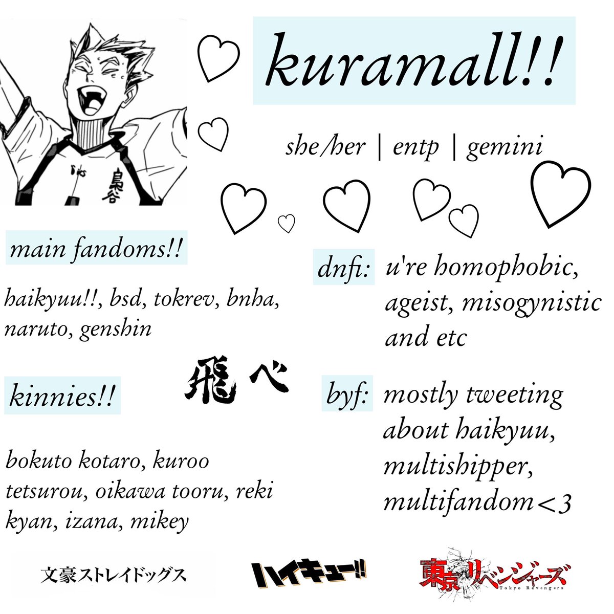 kura_mall's tweet photo. поиск мью!/читателей

~ищу мьючалок по фд хайкью, бсд, юмори, но это не так важно, главное чтобы мы контачили ♡

~шарю за хк, бсд, юмори, токрев, наруто, тмхк, аот, мга, скейт, хантер, серафим, генш, манги/манхвы/маньхуа и ещё много чего!!

~пишу зарисовки, хэды и щитпостлю!!🤍 https://t.co/6WIr0uwrDQ