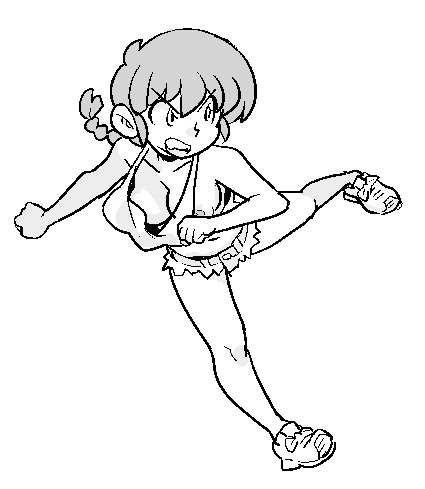 女らんま 「後ろに蹴りを放つ痴女らんま
#痴女らんま 」|いさみ🇯🇵🔞のイラスト