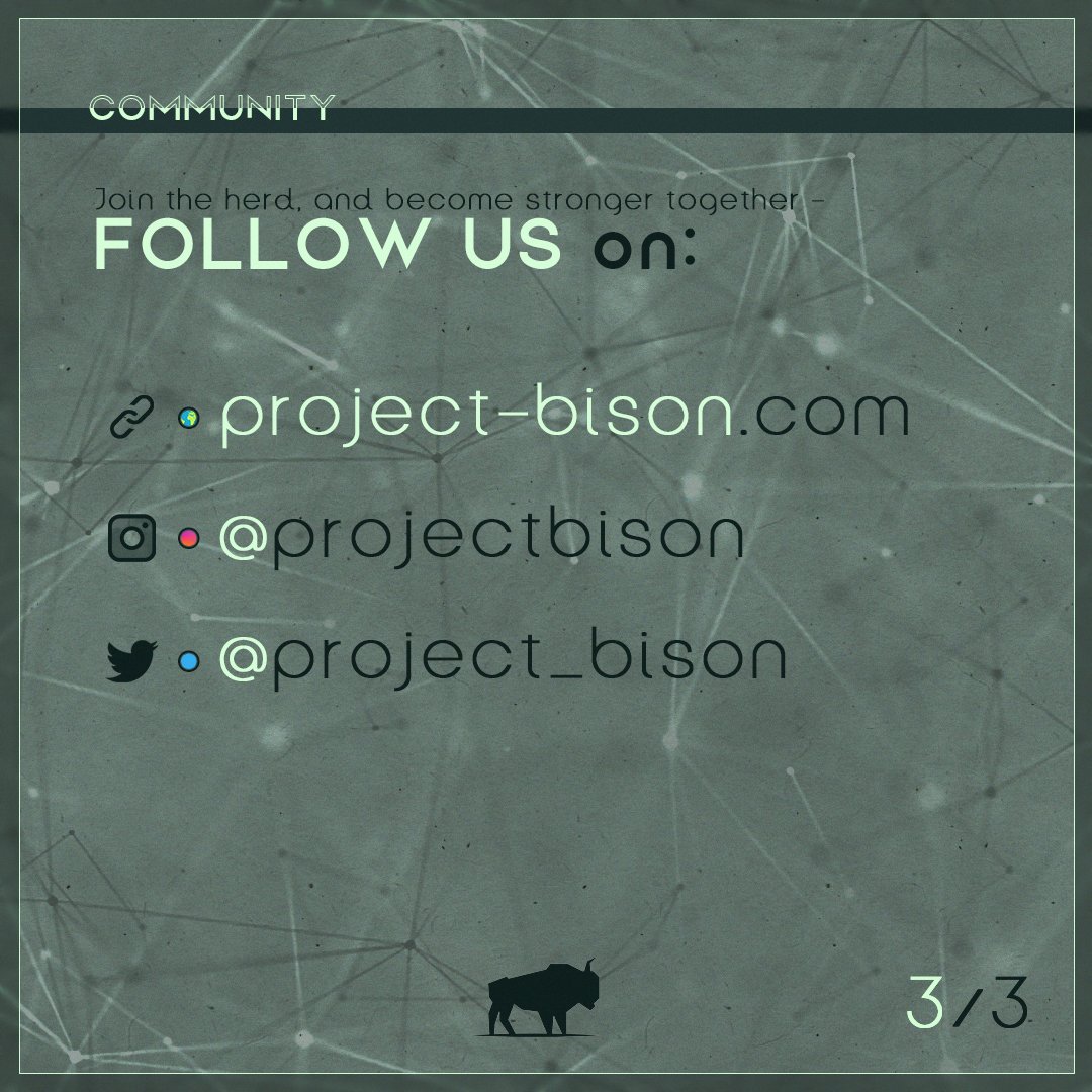 project_bison's tweet photo. Countdown begins! Are you ready to be the most important part of bison project?! Join our #bisoncommunity by following us and stay up to date with giveaways and be the soul of the project!
See you at @project_bison
https://t.co/y8Cwwido36 https://t.co/MD1h6cJAco