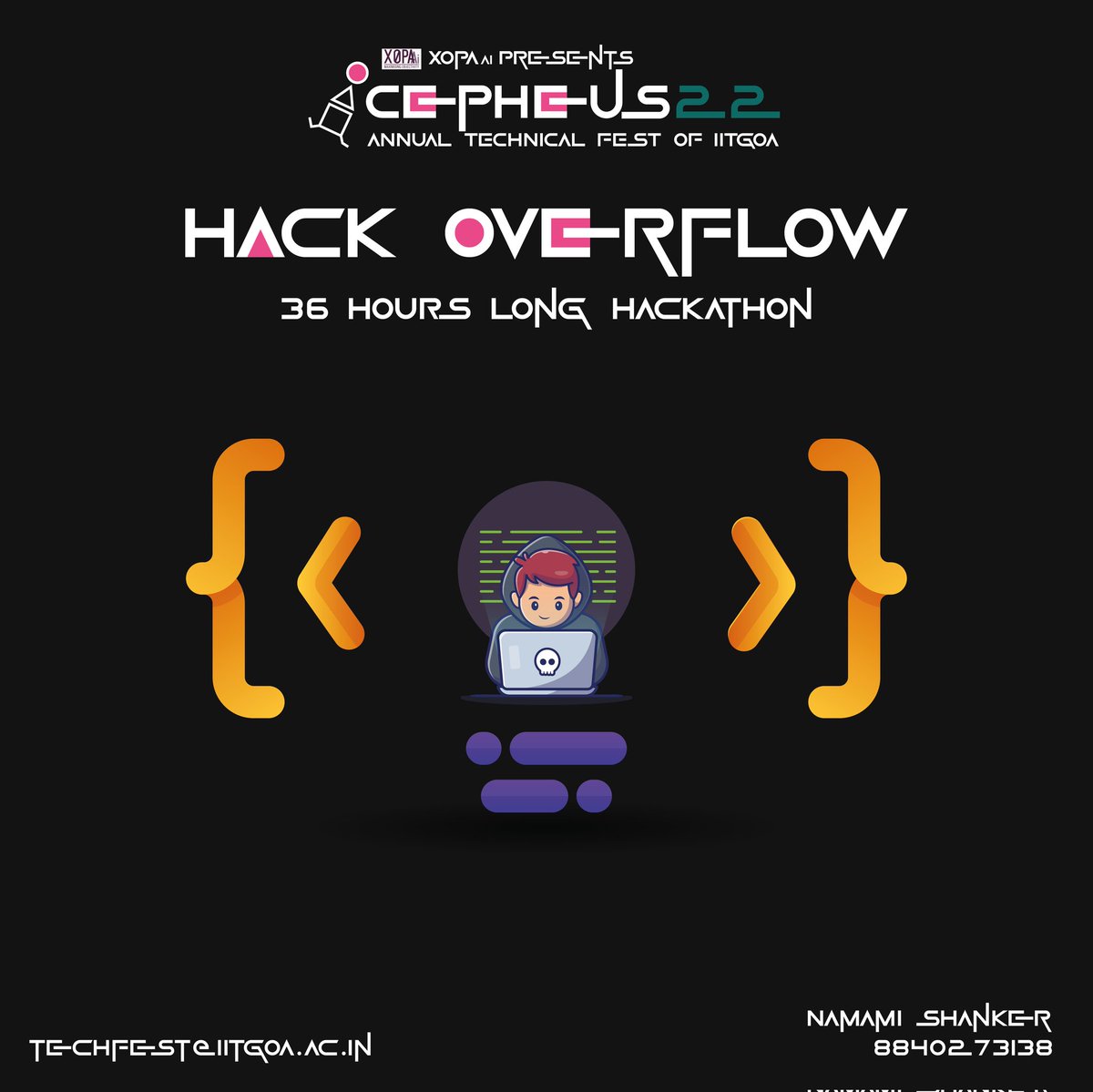cepheus_iitgoa's tweet photo. HackOverflow is a 36-hour long hackathon, where you will compete against other teams to build an application that solves a technological problem. Join in groups of 3 in this race against time to win HackOverflow. https://t.co/aRjnpNmQb7