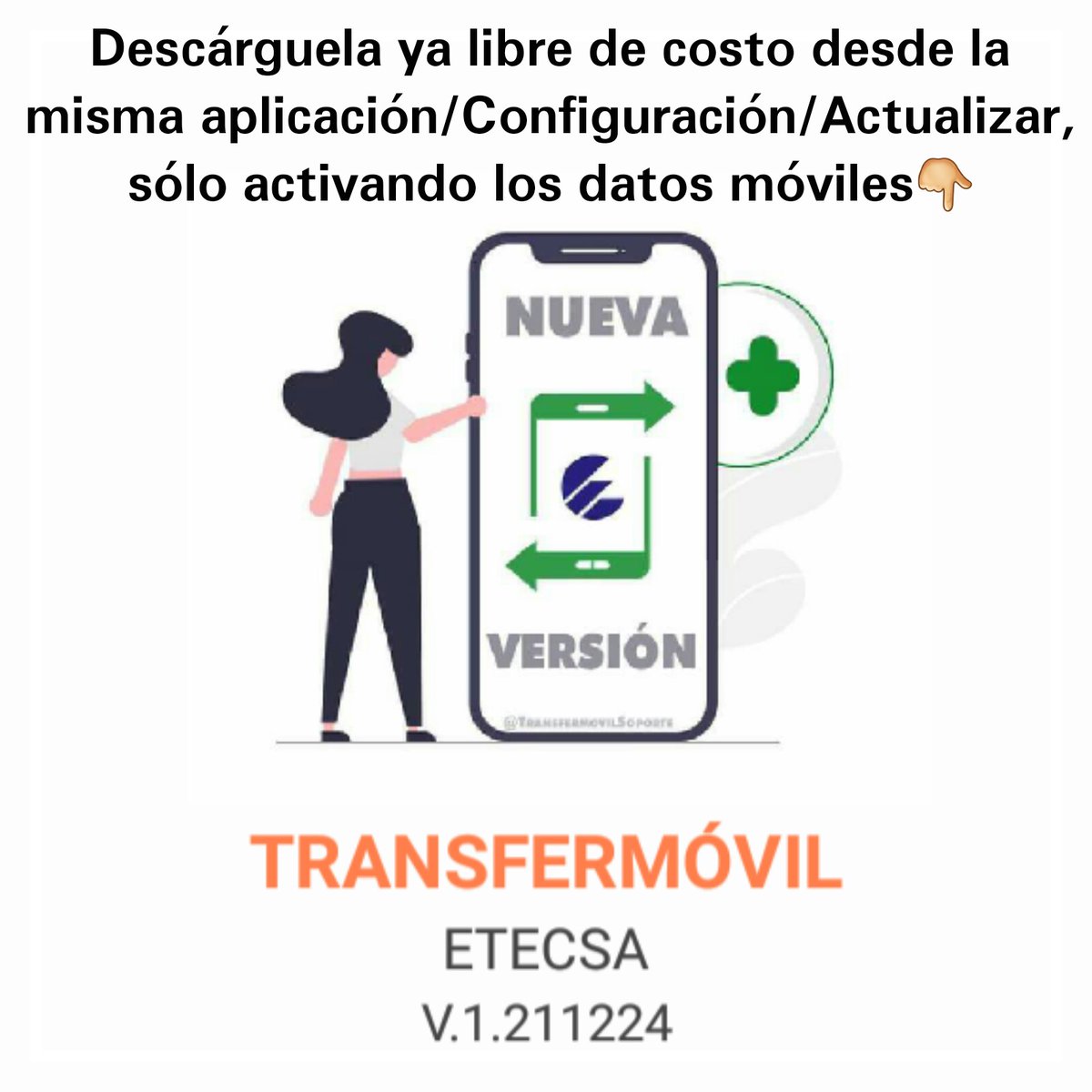 bandecmatanzas's tweet image. #YoUsoTransfermóvil📲¿y usted?👇
📣Ya se encuentra disponible la nueva actualización de Transfermóvil V.1.211224.
En el siguiente enlace puede informarse sobre las Preguntas y Respuestas más frecuentes sobre la nueva versión👇
etecsa.cu/promocion/nuev…