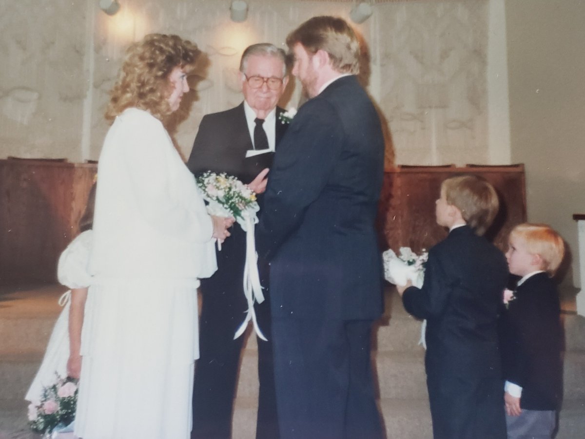 FBCA150Years's tweet photo. Dave and Debbie Clevenger got married in our church on this day in 1990, with Dr. East officating.  Happy Anniversary! https://t.co/swqS6A0T47