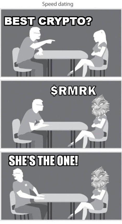 CryptoBB24's tweet photo. Fastest speed date ever 😂 $RMRK LFG 🚀 https://t.co/ymg2Cr6JnH