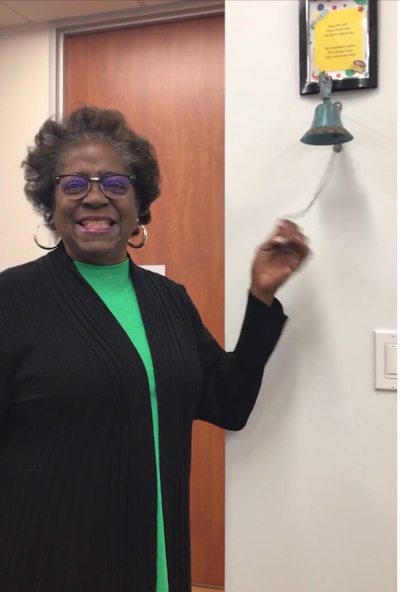 Whoop, whoop. Two years ago, I rang the bell after six months of grueling chemo treatment. I am officially two years cancer free. Hallelujah!
