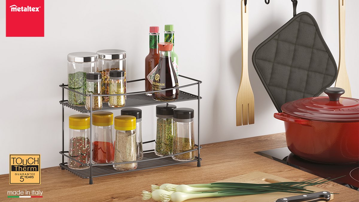 almakaan's tweet photo. Store small spice jars, shakers or bottles on your kitchen counter top with the #Metaltex Lava Touch-Therm spice racks collection.
.
قم بتخزين عبوات التوابل أو زجاجات الزيت و مطيبات الطهي قريبة منك في المطبخ بشكل سهل و منظم باستخدام تشكيلة رفوف التوابل من مجموعة لاڤا من #ميتالتكس https://t.co/ExgiMVQnuI