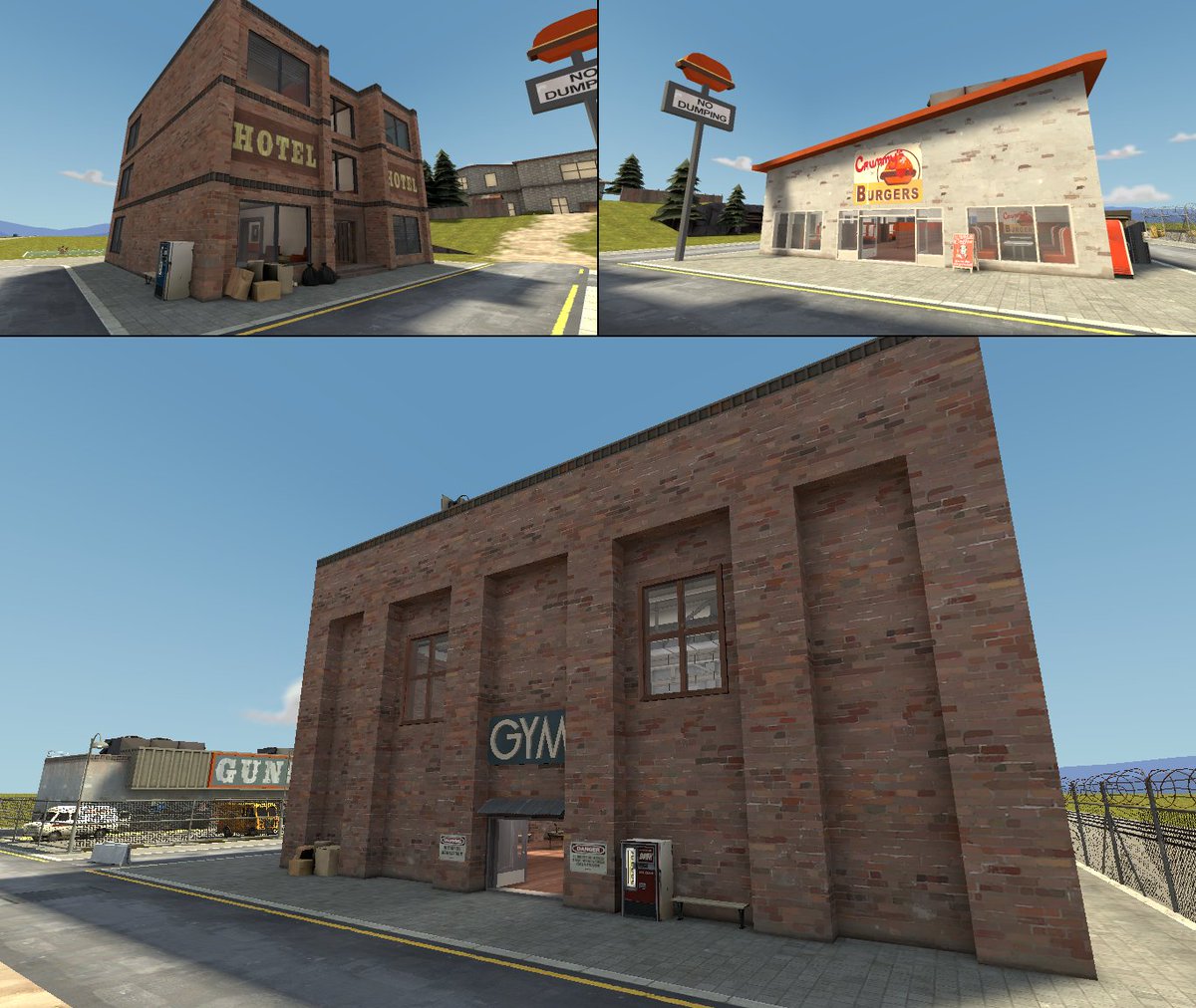 drudlyclean's tweet photo. Here's some updated images of the revamp of my first ever map, Drudtown. I had started it on January 18th, 2021, and now it's about finished.

I don't know when I'll be able to release the map, since I'll have to re-install Gmod, and learn how to pack assets into the map. https://t.co/BdpEnVO6Md