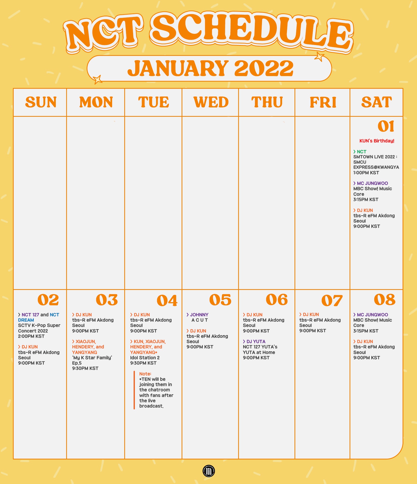 Tbs 2022 Schedule Sm_Nct On Twitter: "[!!!] Nct Schedule - January 2022 *Schedule As Of  January 2Nd, More Might Be Added In The Following Days. Google Calendar:  Https://T.co/Nhlghgp1Wr *To Subscribe, Go To Https://T.co/Hs4Tpc1Jqu. Make  Sure