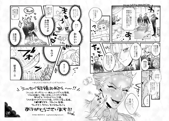 #シルセベマリッジ_余興
※アンソロフォトブ杉林担当イラストのネタバレを含みます

ネプリ期間終わりましたので、アンソロ連動ラリーの個人ペーパーを掲載します💐イラストの直前の話を補足した漫画です。ありがとうございました!シルセベおめでとう🥳🥳
(配布したものから若干修正しています) 