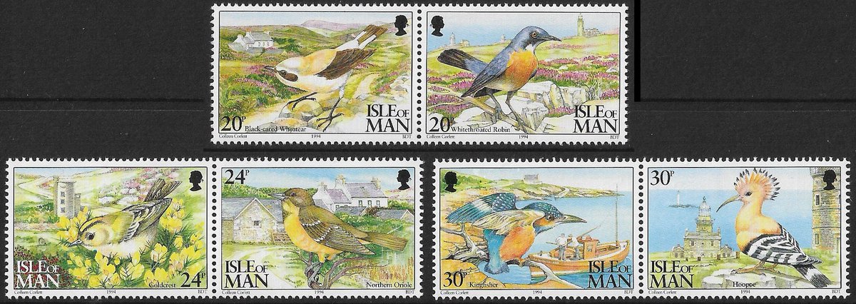 These beauties have just landed in my #etsy shop: 1994 Isle of Man Calf of Man Bird Observatory Birds unmounted mint unused stamps x 6 robin kingfisher and more etsy.me/3EQTCT8 #rainbow #collage #birds #vintagestamps #postage #isleofman