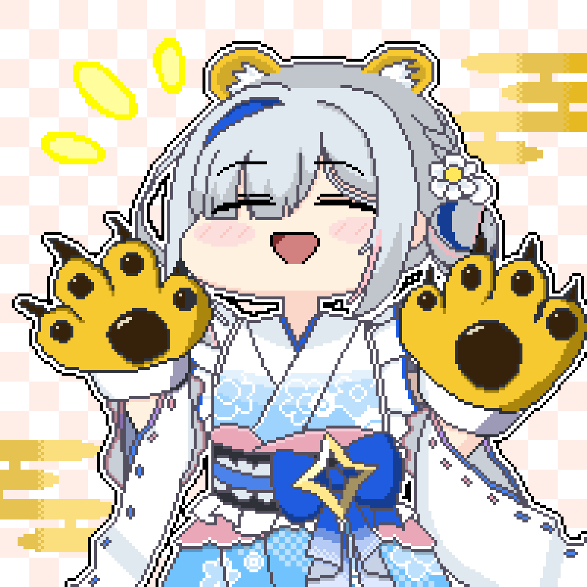 天音かなた 「がおーฅ🐯ฅ
#かなたーと 」|ながねぎのイラスト