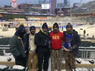 a_edwards33's tweet photo. Current GSAC members and our Comish were lucky enough to take a trip up to Target Field to watch our Blues play at the Winter Classic!!!!
#NHLWinterClassic #GongShowHockey
#NeverTooCold https://t.co/EYsme9Wg3S