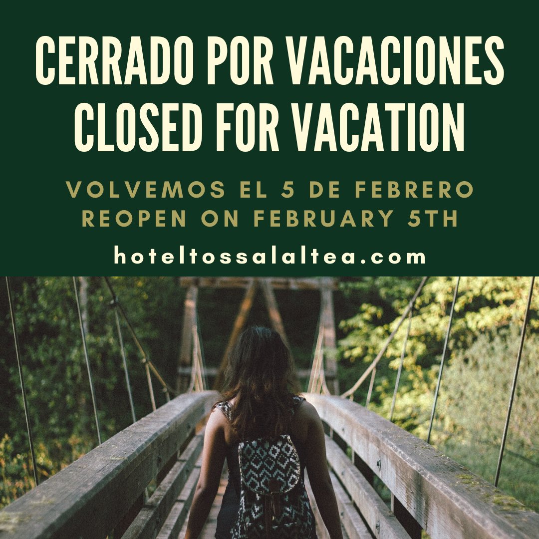 hoteltossal's tweet photo. Despedimos la temporada y cerramos por vacaciones hasta el 5 de febrero para cargar las pilas y volver con más energía y ánimos renovados. 💪🏻😊 Afrontaremos el 2022 con nuevos retos muy ilusionantes. ¡Sed felices! 🧳 https://t.co/ncqLVxWC6B
