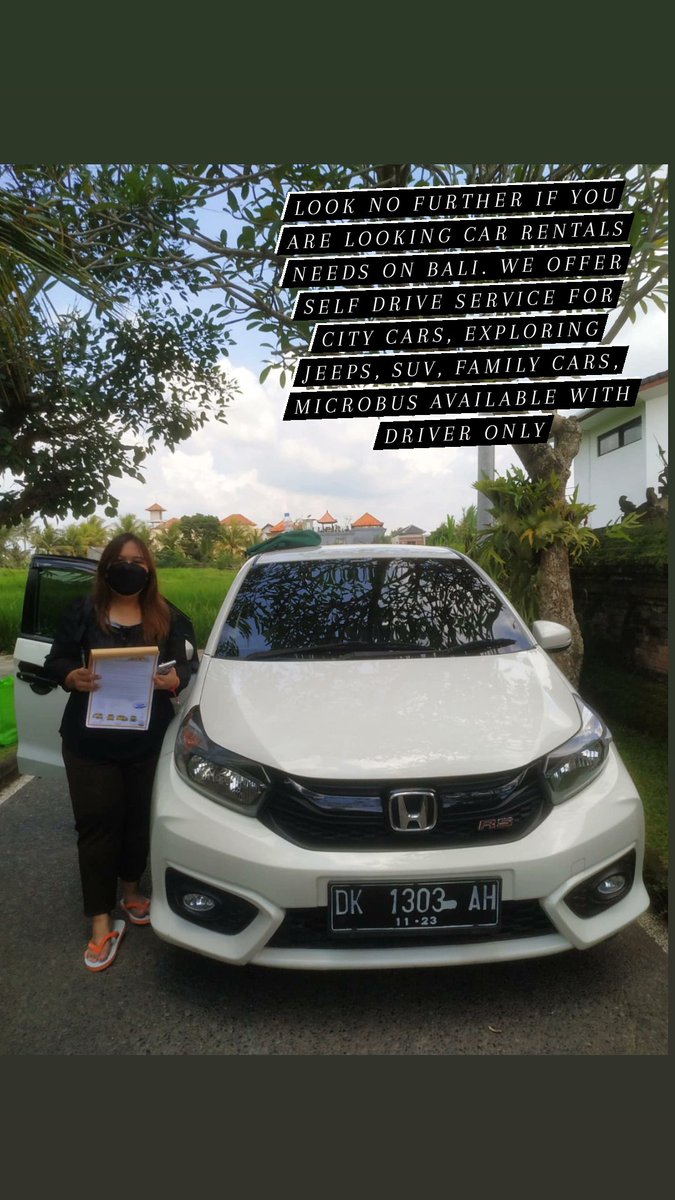 tactegoapparel's tweet photo. 081237787512
Antasena Tour &amp; Rent Car Bali

Kami melayani perjalanan anda meliputi Legian, Kuta, Nusa dua, Jimbaran, dll
#rentalmobil 
#rentalmobilbali 
#rentalmobilbalimurah 
#rentalmobilbalilepaskunci 
#sewamobilmatic 
#sewamobilbali 
#sewamobilmurahbali
#sewamobilmewah https://t.co/8ugheDk7PJ
