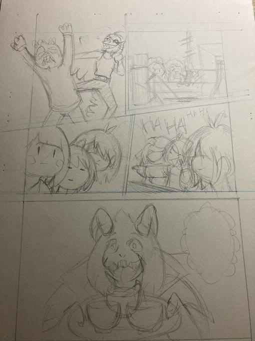 新年初の漫画…の下描き。 