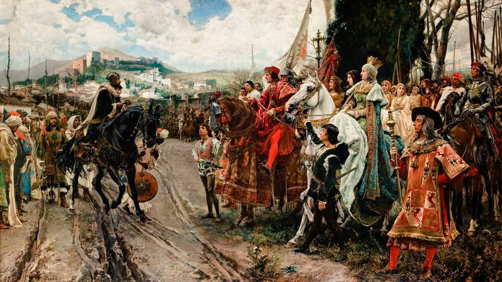 Tal día como hoy hace 530 años, El 2 de enero de 1492 los reyes Fernando V de Aragón e Isabel de Castilla conquistan el Emirato de Granada, último reducto moro-musulmán en la península ibérica, tras casi 8 siglos de lucha constante.