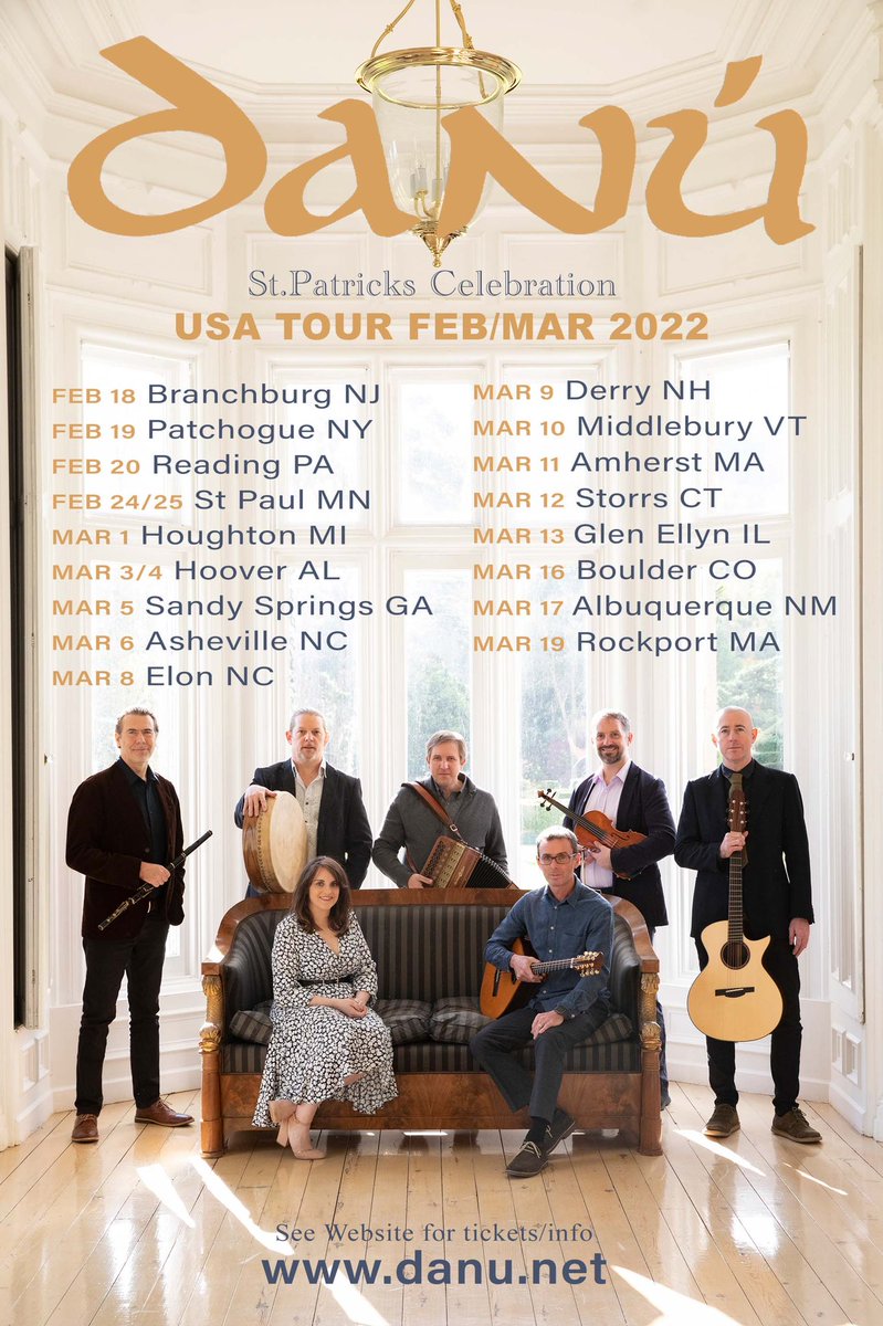 Looking forward to getting back out on tour this coming Feb/Mar in the USA. Check out our website danu.net for our tour stops. Hope we can see some of you along the way. Please share!