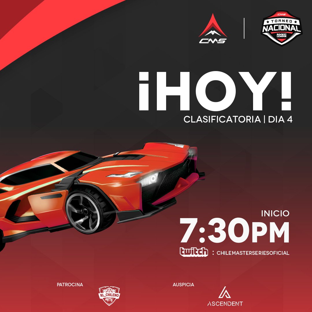 🏁 HOY 4ta CLASIFICATORIA🏁
Pasa hoy por nuestro Twitch a las 7:30 PM Hora 🇨🇱