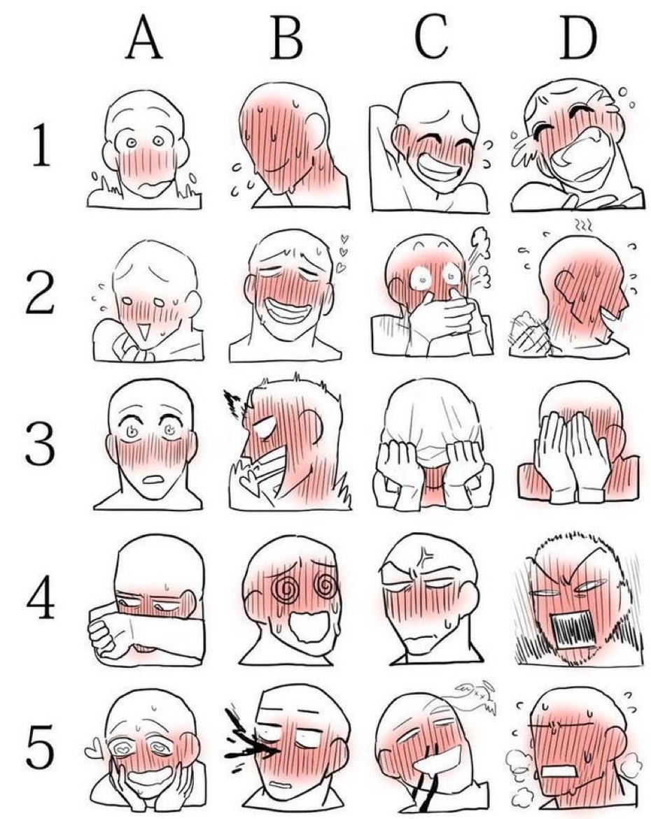 I want to draw blush faces.  
Just mention wich of my characters you want to see. 