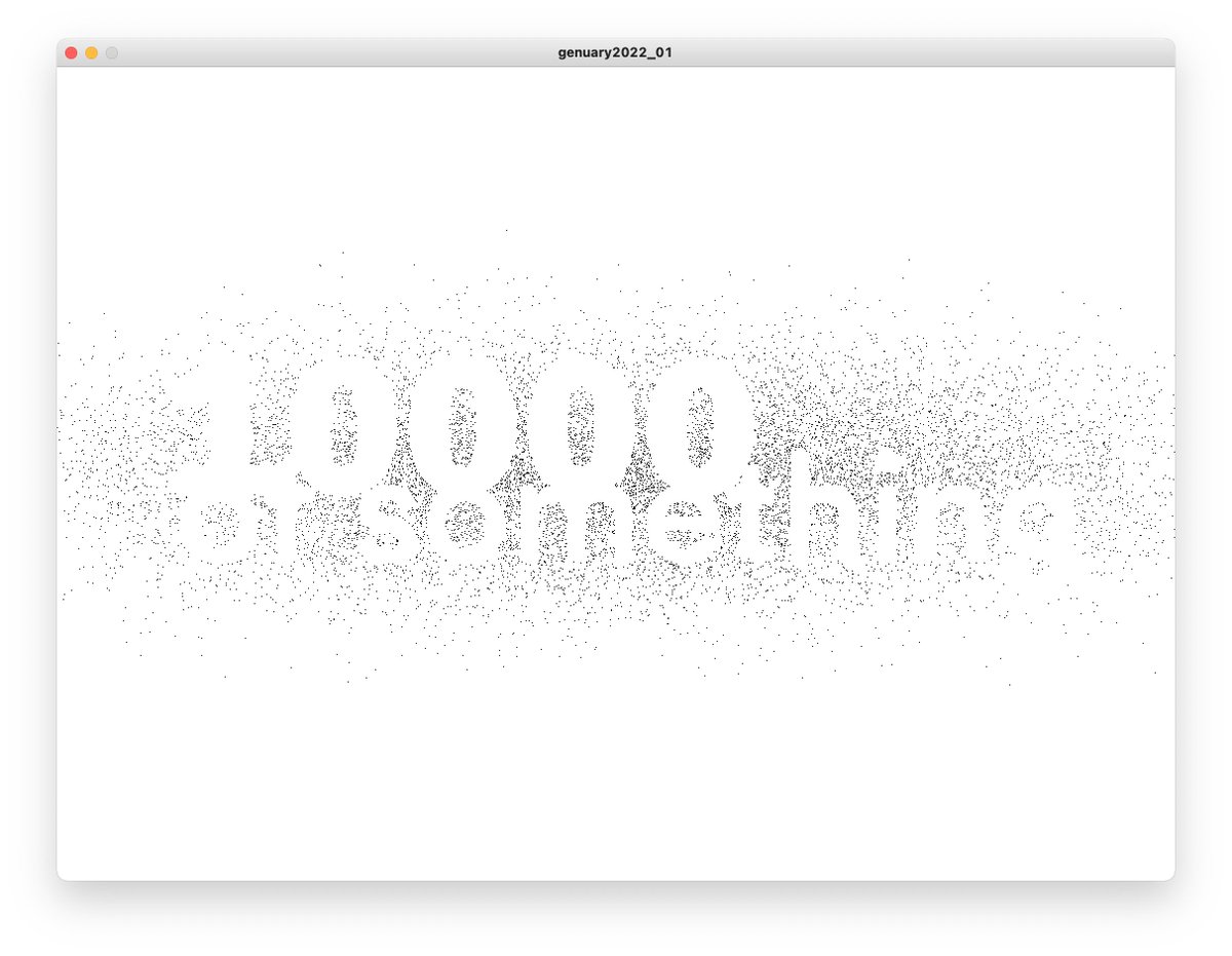10000 of something for #genuary. Experimented with randomGaussian() (and geomerative) #genuary2022 #generativeart