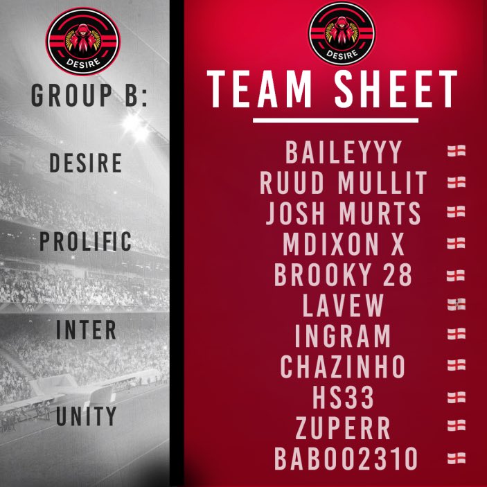 Teamsheet for the Chapman cup tonight 

Stream - twitch.tv/ruud_mullit