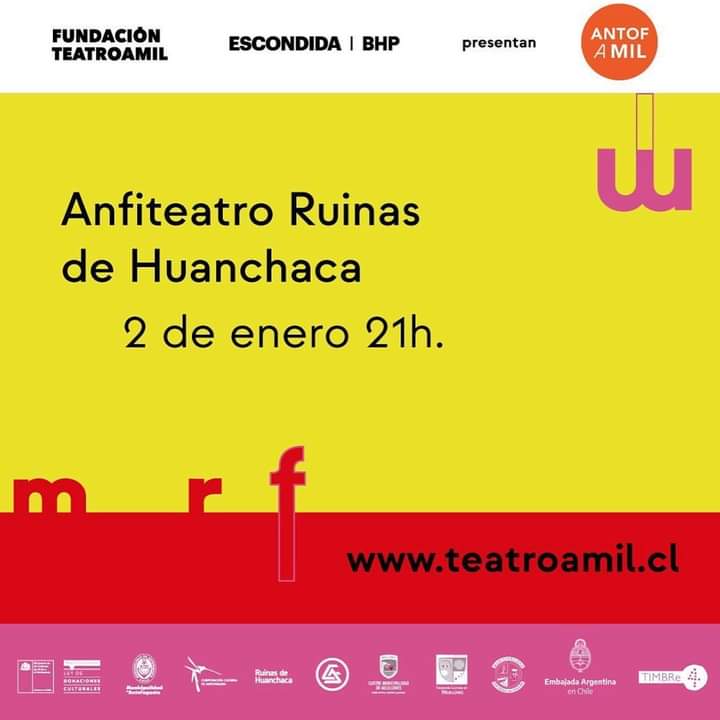 antofainforma's tweet photo. ¡Falta muy poco! Hoy celebramos el mes del teatro con el comienzo de #AntofAmil 2022 en las @ruinasdehuanchaca. Las entradas para la función de hoy “Ella lo ama” están agotadas, pero aún quedan muchos espectáculos para disfrutar.
@antofamil https://t.co/cwpYGKX8i8