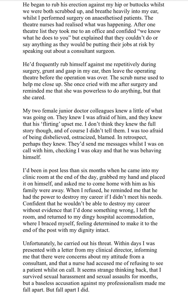 OrthopodReg's tweet image. Amongst the replies to my tweet, I have received another harrowing story of #sexualassault in #surgery

I have been asked to share it by the author  &amp;amp; do so with their consent

My DMs are filled with many of these experiences

We can &amp;amp; must do better

#surgery #metoo #medtwitter