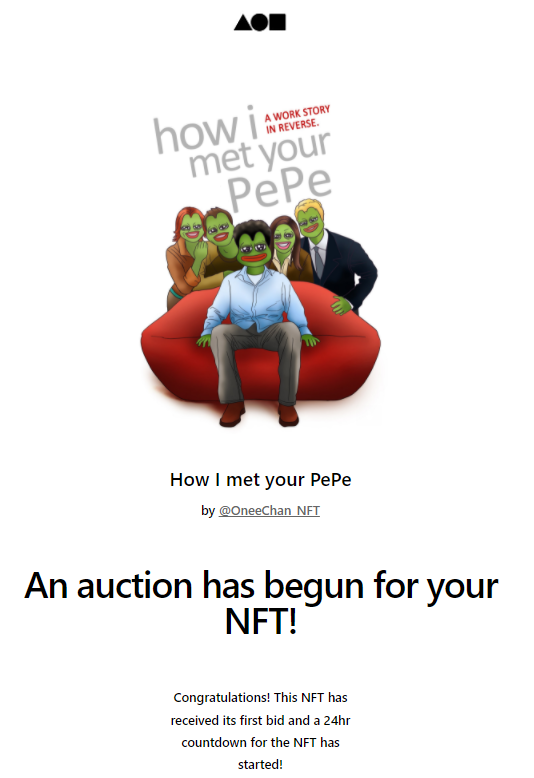Yatta !!!!!!!!!!!

Auction has begun, first bid by <a href="/jaggedsoft/">jagged</a> 
Thanks for your new year gift >__<💚

❤️‍🔥❤️‍🔥24 hours left❤️‍🔥❤️‍🔥

foundation.app/@OneeChan_NFT/…

#FrogFam #pepe #nftpepe #pepethefrog #FND #foundation #NFT #NFTs #NFTCommunity