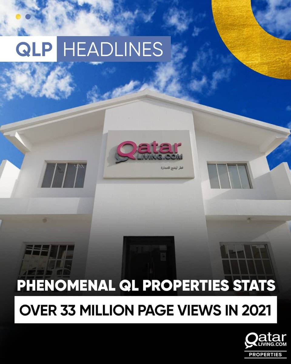 QL_Properties's tweet photo. The QL Properties real estate website portal received unprecedented figures in 2021 - our best yet!

If you want to market your residential or commercial properties on the biggest and best property portal in Qatar, get in touch!

We wish you all a wonderful year ahead. https://t.co/ek7jWuNsgd