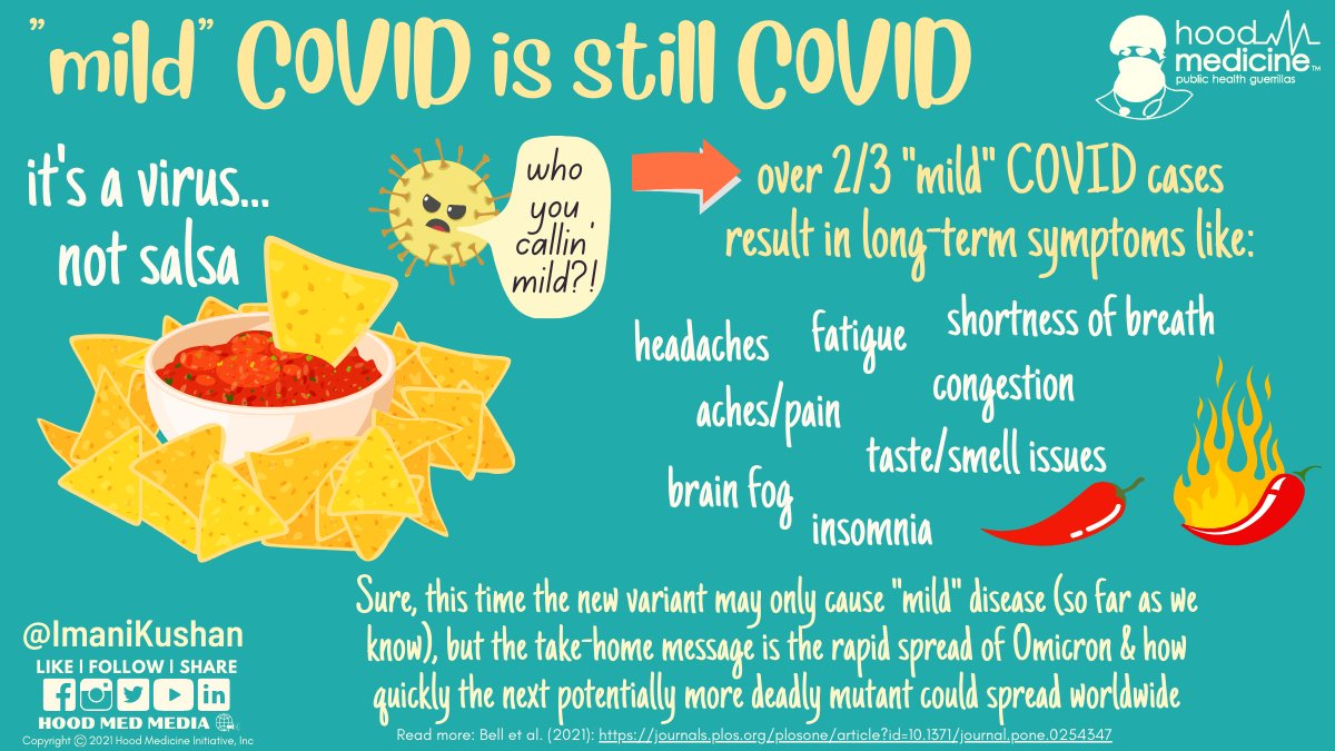PoliticalSphinx's tweet image. hood_medicine: We got some help on this one from @ImaniKushan, who reminds us that a so-called mild case of #COVID can still leave you with long-term symptoms or organ damage. It&apos;s a mild case of a deadly disease, not hot sauce.🌶️

#SaveTheHood 
#GetVaxx…