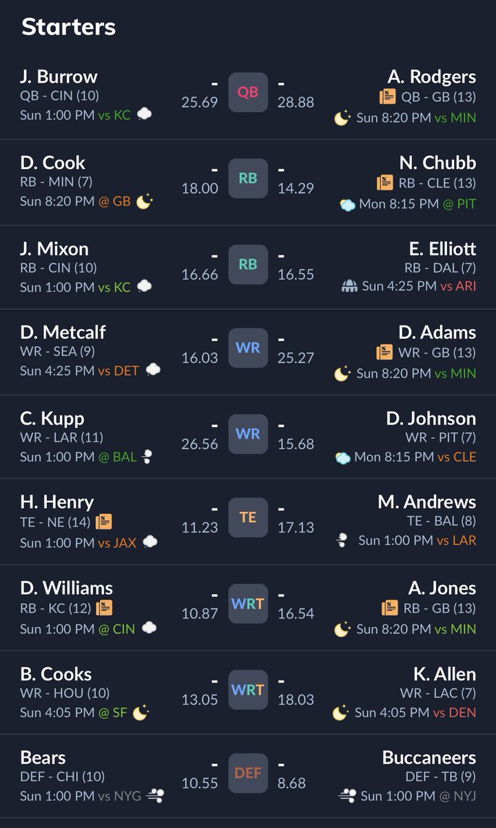The_League20's tweet photo. 🚨CHAMPIONSHIP WEEK🚨

Gary has the chance to reach dynasty status with his third title, but taking down Fonz will not be easy. 

Who brings home the belt? https://t.co/qbC50YHxui
