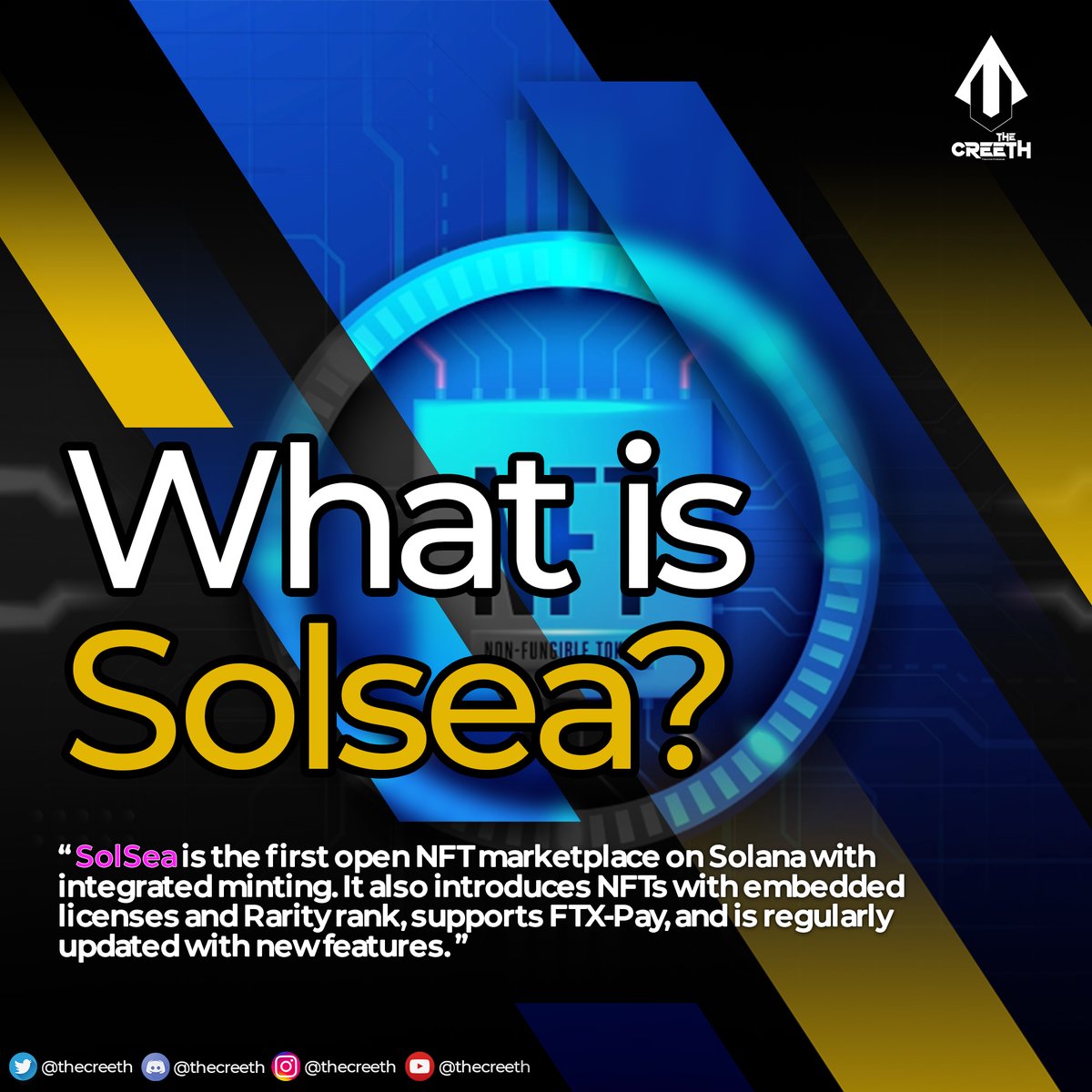 TheCreeth's tweet photo. What do you know about #Solsea, one of the popular NFT markets? // Popüler #NFT pazarlarından biri olan Solsea hakkında ne biliyorsunuz?

#NFTs #Solana #NFTCommunity https://t.co/OXPQOcTmId